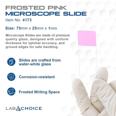 شرائح المجهر LabChoice - هيكل زجاجي أخضر فائق الجودة - أرضية زاوية، 3 بوصة × 1 بوصة (25 مم × 75 مم × 1 مم)، وردي بلوري - 72 قطعة في كل صندوق، 20 صندوقًا، 1440 شريحة إجمالية in Saudi Arabia