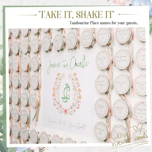 120 Set 4 Inch Wedding Tambourines Bulk for Adults Wooden Hand Held Drum with Metal Jingles, Gift Tags, White Tambourine Gift Musical Instrument for Church Wedding Party Favor in Saudi Arabia