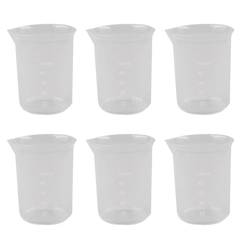 6PCS 100ml/3.4oz Plastic Graduated Beaker, Transparent PP Measuring Cup Mixing Cup for Kitchen and Laboratory Use in Saudi Arabia