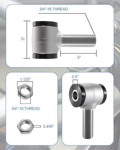 3/4" .750" Heim Joint Rod End Kit Include Rod end Welding Sleeve nut Polyurethane Liner Left & Right in Saudi Arabia
