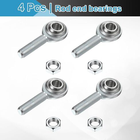 uxcell 4 Pcs CM6 Rod End Bearing 3/8" Bore, 3/8-24 UNF Right Hand Male Thread, 1045 Steel Rod Ends Joint with Jam Nut in Saudi Arabia