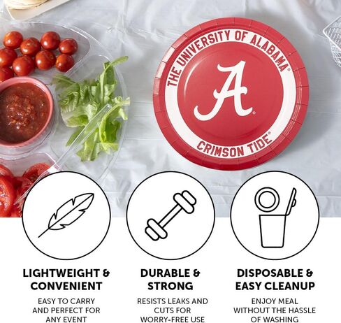 Desert Cactus The University of Alabama Paper Plates UA Crimson Tide 20 Count 9 inch Round Plates for Tailgates, Parties, Graduation and Events (Design A) in Saudi Arabia