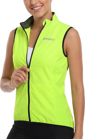 qualidyne Women's Windproof Cycling Vest – Lightweight Full Zip Sleeveless Biking Jacket with Pocket for Cycling, Running in Saudi Arabia