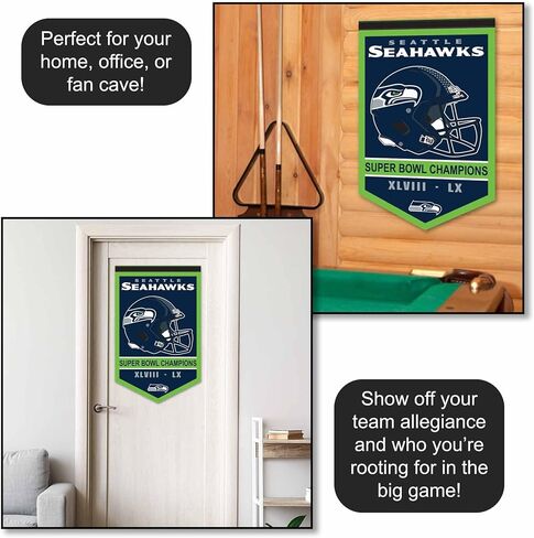 Seattle Seahawks 2 Time Super Bowl Champions Banner Pennant in Saudi Arabia