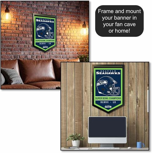 Seattle Seahawks 2 Time Super Bowl Champions Banner Pennant in Saudi Arabia