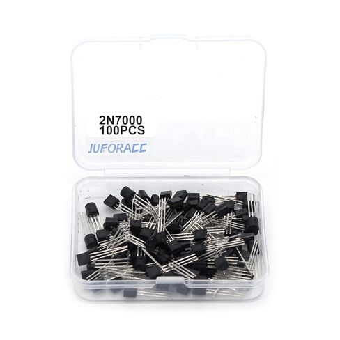 2N7000 ترانزستور موسفيت TO-92 ترانزستور تأثير فيلد على قناة N 200 مللي أمبير 60 فولت (عبوة من 100 قطعة) in Kuwait