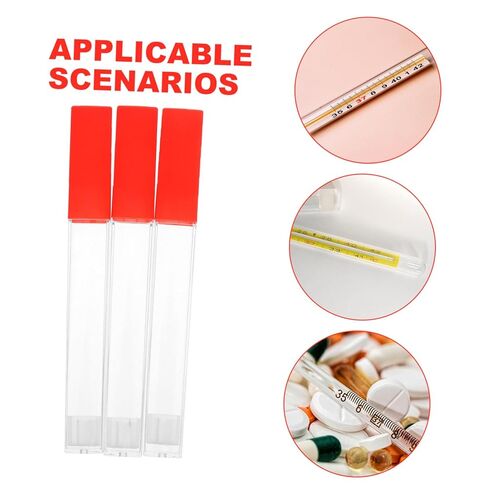 3pcs Clear Plastic Storage Tubes for Thermometers Portable Protective Holder with Transparent Design for Easy Access Sturdy Construction and Multipurpose Use in Home or Clinic in Saudi Arabia