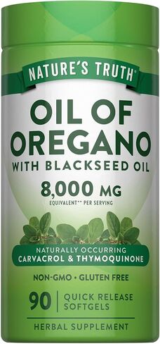 Nature's Truth Oil of Oregano Pills with Black Seed Oil | 90 Softgels | Naturally Occurring Carvacrol | Non-GMO & Gluten Free Supplement in Saudi Arabia