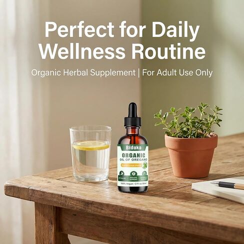 Organic Oregano Oil Liquid Drops, Blended with Black Seed Oil Turmeric Oil & Vitamin E, 2 fl oz, 240 Servings for 40 Days Supply, Vegan Gluten-Free GMO-Free, GMP Certified Herbal Supplement in Saudi Arabia