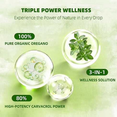 قطرات زيت الأوريجانو العضوية | زيت الأوريجانو مع زيت الحبة السوداء، مملوء بفيتامين E، 80% كارفاكرول لدعم المناعة، تعزيز مضادات الأكسدة وتنظيف الأمعاء - غير معدل وراثيًا، نباتي، عبوتان (كمية تكفي 480 يومًا) in Kuwait