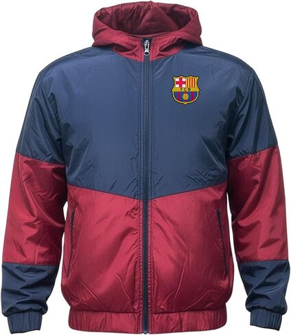 سترة المطر Icon Sports Kids Barcelona Windbreaker - مقاسات الشباب - سحاب بغطاء للرأس، معدات مرخصة in Saudi Arabia