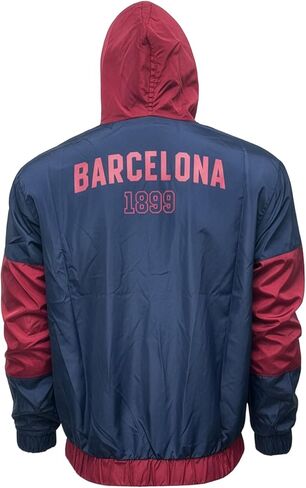 سترة المطر Icon Sports Kids Barcelona Windbreaker - مقاسات الشباب - سحاب بغطاء للرأس، معدات مرخصة in Saudi Arabia