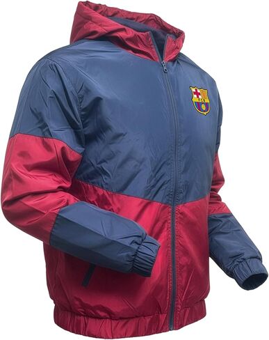 سترة المطر Icon Sports Kids Barcelona Windbreaker - مقاسات الشباب - سحاب بغطاء للرأس، معدات مرخصة in Saudi Arabia
