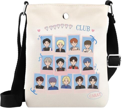 WSNANG Korean Band 17 Gift Korean Fans Carat Canvas Tote Bag Korean Music Lover GiftKorean Shoulder Bag Group Merch in Saudi Arabia