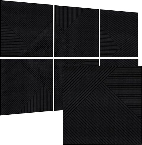 TO-TH Acoustic Panels for Wall and Ceiling - 6 Pack 2'x2'x0.4",Self-Adhesive 3D UV Printing Decorative Wall Panels with Wood Look,Red Sandalwood in Saudi Arabia