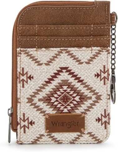 Montana West Wrangler Horsehair Card Wallet for Women Cowhide Card Card Holder Rustic Animal Print Wallet with keychain WG66-W005BK in Kuwait