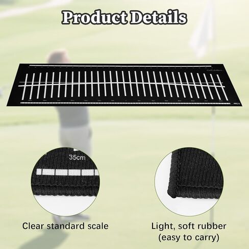 بساط وضع الجولف، بساط وضع الجولف للتمرين في الداخل والخارج، مقاس 30 بوصة، لباد متين يمكن لفه بسهولة، مساعد تدريب خفيف الوزن مع مسار المحاذاة والتدريب على المضرب يساعدك على ممارسة وضع الجولف in Kuwait