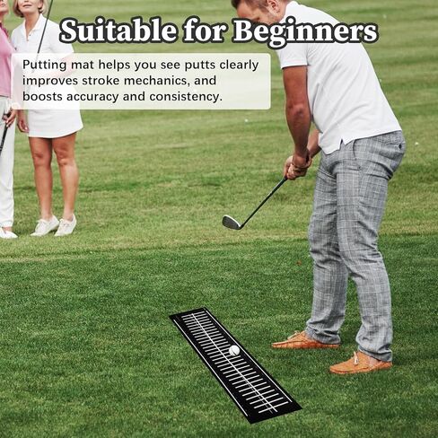 بساط وضع الجولف، بساط وضع الجولف للتمرين في الداخل والخارج، مقاس 30 بوصة، لباد متين يمكن لفه بسهولة، مساعد تدريب خفيف الوزن مع مسار المحاذاة والتدريب على المضرب يساعدك على ممارسة وضع الجولف in Kuwait