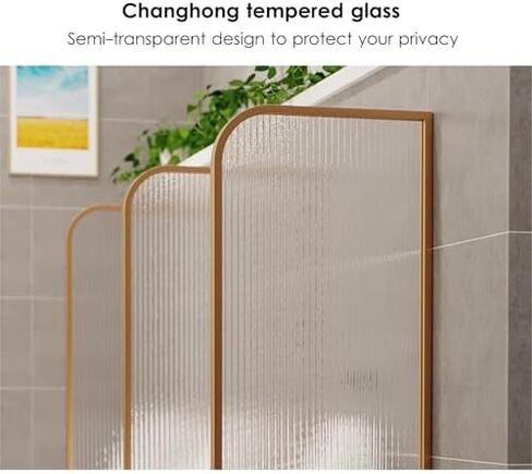 Waterproof Toilet Partition Screen - 6 Pcs Wall Mounted Men’s Urinal Divider with Tempered Glass Privacy Panel for Hotels Schools Shopping Malls - Gold 120cm in Saudi Arabia