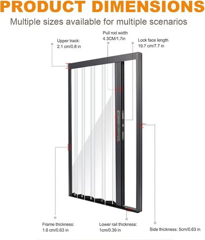 Aluminum Accordion Doors, Transparent Crystal Panel Folding Sliding Door, Acrylic Locking Invisible Accordion Doors for Bathroom Toilet Bathroom Partition, Black Frame(151x203cm/60x80in, Wxh) in Saudi Arabia