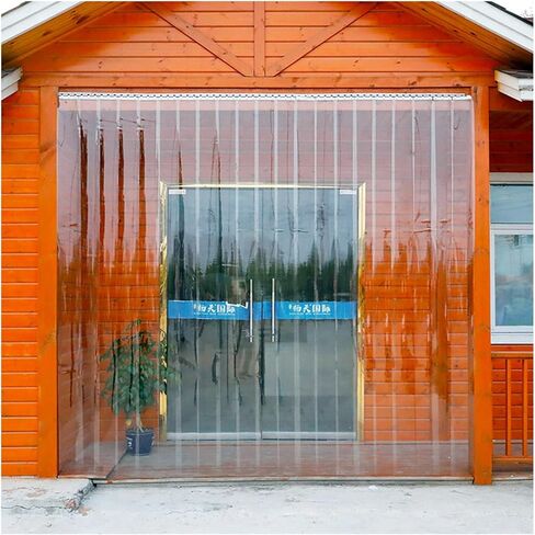 طقم ستائر باب بشريط من الفينيل - شرائط بلاستيكية متينة بتداخل 3 سم، سهلة التركيب للمناطق ذات حركة المرور العالية، مثالية للاستخدام المنزلي والتجاري (تتضمن الأجهزة) in Kuwait