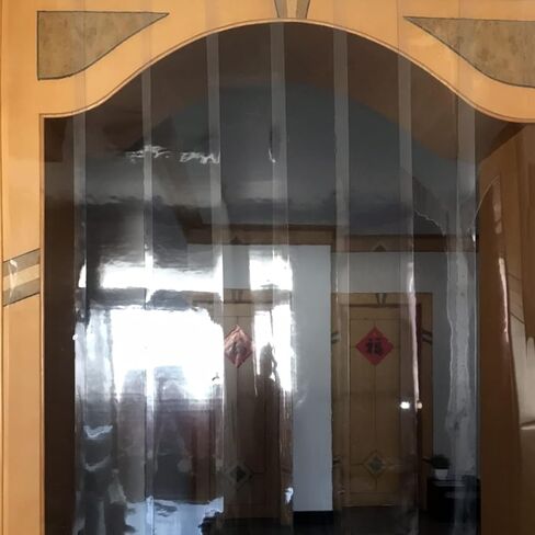 طقم ستائر باب بشريط من الفينيل - شرائط بلاستيكية متينة بتداخل 3 سم، سهلة التركيب للمناطق ذات حركة المرور العالية، مثالية للاستخدام المنزلي والتجاري (تتضمن الأجهزة) in Kuwait