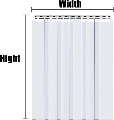 طقم ستائر باب بشريط من الفينيل - شرائط بلاستيكية متينة بتداخل 3 سم، سهلة التركيب للمناطق ذات حركة المرور العالية، مثالية للاستخدام المنزلي والتجاري (تتضمن الأجهزة) in Kuwait