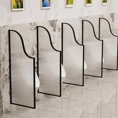 Tempered Glass Bathroom Partition Privacy Urinal Screen Commercial Restroom Divider Stylish Toilet Separator Durable Wall Partition for Enhanced Privacy in Saudi Arabia