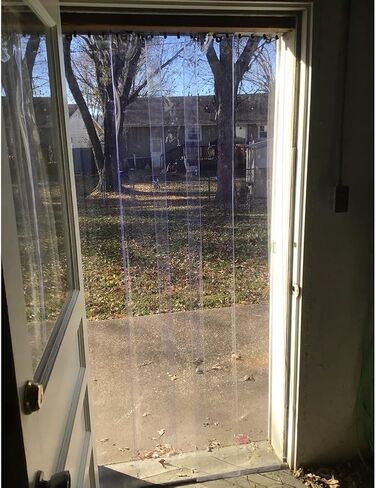 ستارة باب من شريط PVC شديدة التحمل، بسمك 0.06 بوصة، ستارة تبريد مقاومة للماء للاستخدام التجاري ومحلات السوبر ماركت والمستودعات، 105x230 سم in Kuwait