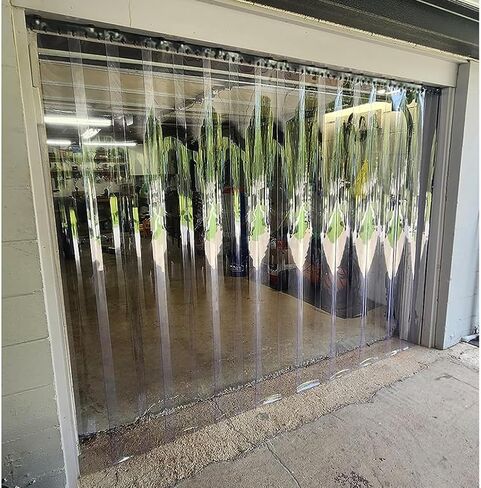 Heavy-Duty PVC Strip Door Curtain, 0.06'' Thick, Waterproof Walk-in Cooler Curtain for Commercial Use, Supermarkets & Warehouses, 105x230cm in Saudi Arabia
