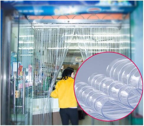 PVC Thermal Insulated Door Curtain Set - 1.6mm Thick Ribbed Wind Shield with Stainless Steel Rail - Prevent Adhesion for Warehouse & Cold Storage Doors in Saudi Arabia