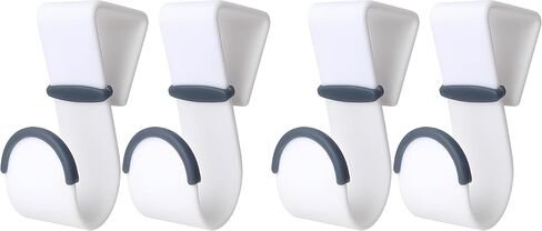 Bexter 4-Pack Over-Door Hooks – Heavy-Duty Plastic with Non-Slip Rubber Grip & Door Protection in Kuwait