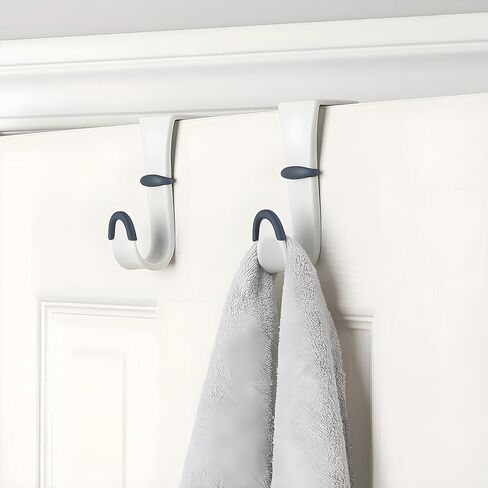 Bexter 4-Pack Over-Door Hooks – Heavy-Duty Plastic with Non-Slip Rubber Grip & Door Protection in Kuwait