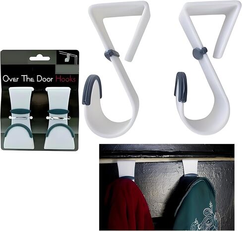Bexter 4-Pack Over-Door Hooks – Heavy-Duty Plastic with Non-Slip Rubber Grip & Door Protection in Kuwait