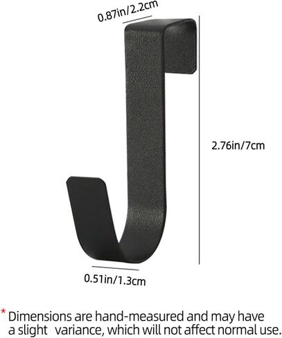 Over Cabinet Door Hooks, 4 Pack Heavy Duty Metal J-Hooks for Kitchen, Bathroom, Laundry Room, Cabinet Hooks for Hanging, Hold Up to 7 lbs, Space-Saving Organizer - Black in Saudi Arabia
