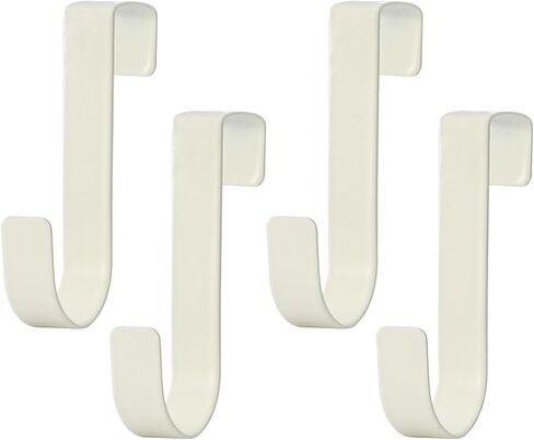Over Cabinet Door Hooks, 4 Pack Heavy Duty Metal J-Hooks for Kitchen, Bathroom, Laundry Room, Cabinet Hooks for Hanging, Hold Up to 7 lbs, Space-Saving Organizer - Black in Saudi Arabia