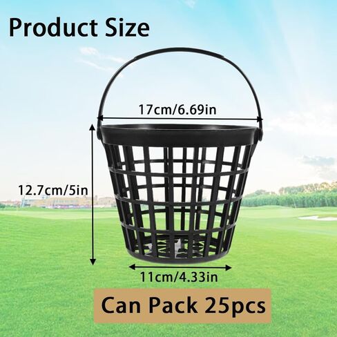 Black Golf Ball Basket,Golf Balls Container Case,Ball Bucket with Handle,Balls Holder,Holds 25 Balls (Balls not Included) in Saudi Arabia