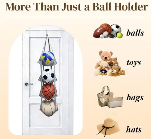 4-Tier Mesh Ball Storage Organizer, Basketball Holder for Garage, Sports Ball Storage for Basketballs, Toys and Snacks in Saudi Arabia