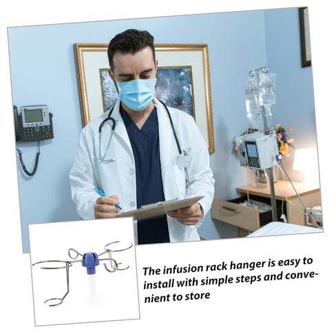 Stainless Steel Hanger Infusion Rack Hook for Medical Use Replacement Accessory for IV Stand Sturdy Drip Bag Support Compatible Standard Infusion Racks in Saudi Arabia