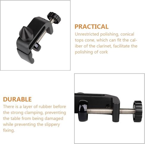 TIDTALEO الكلارينيت سطح المكتب دعامة حامل مشبك معدني أسود الكلارينيت تثبيت حامل لإصلاح أداة الموسيقى وملحقات التخزين in Kuwait