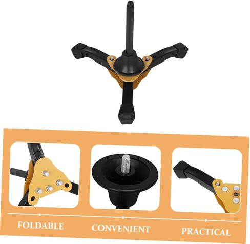 STOBAZA Foldable Yellow Tripod Flute Clarinet Stand with Thickened Legs, Detachable Portable Music Instrument Holder for Oboe Saxophone Wind Woodwind Accessories in Saudi Arabia