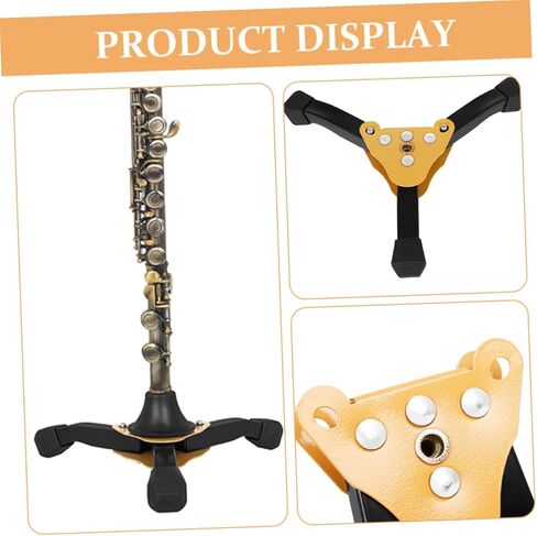 Portable Wind Instrument Stand, Detachable Yellow Thickened Tripod Clarinet and Flute Holder with Foldable Legs for Musician Instrument Accessories in Kuwait