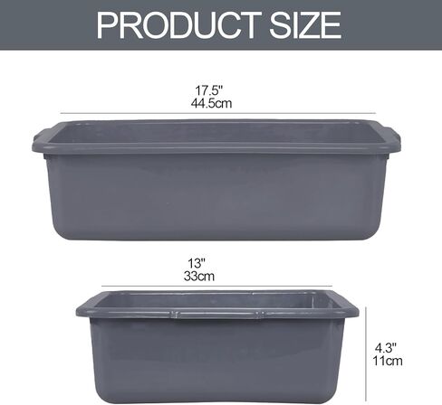 صندوق باص تجاري بلاستيكي سعة 15 لتر، 12 علبة أطباق للمطعم والمنزل، رمادي in Kuwait