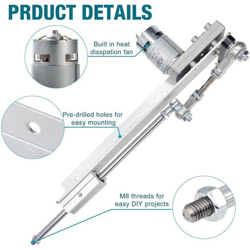 Reciprocating Cycle Linear Actuator DC 24V 160rpm Stroke 1.18"-6" with Suction Cup and Speed Controller,Adjustable Telescopic Motor DIY Motor (24V150MM160RPM) in Kuwait