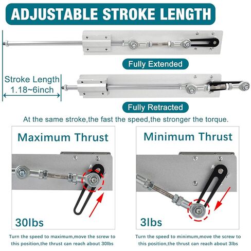 Reciprocating Cycle Linear Actuator DC 24V 160rpm Stroke 1.18"-6" with Suction Cup and Speed Controller,Adjustable Telescopic Motor DIY Motor (24V150MM160RPM) in Kuwait