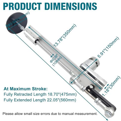 Reciprocating Cycle Linear Actuator DC 24V 160rpm Stroke 1.18"-6" with Suction Cup and Speed Controller,Adjustable Telescopic Motor DIY Motor (24V150MM160RPM) in Kuwait