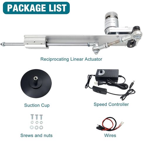 Reciprocating Cycle Linear Actuator DC 24V 160rpm Stroke 1.18"-6" with Suction Cup and Speed Controller,Adjustable Telescopic Motor DIY Motor (24V150MM160RPM) in Kuwait