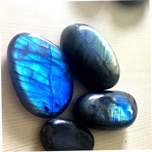 Genuine Moonstone Crystals Natural Decor Stones Blue Moonstone Play Thumb Worry Stone Fidget Toys for Adults in Kuwait