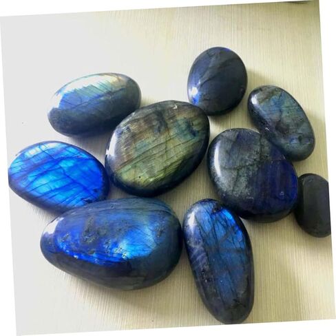 Genuine Moonstone Crystals Natural Decor Stones Blue Moonstone Play Thumb Worry Stone Fidget Toys for Adults in Kuwait
