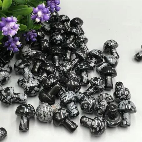 Wholesale 100pcs 15MM+ Natural Mushroom Quartz Crystal Carved Polishing -alabaster-100pcs in Saudi Arabia